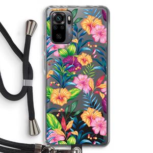 CaseCompany Tropisch 2: Xiaomi Redmi Note 10 Pro Transparant Hoesje met koord