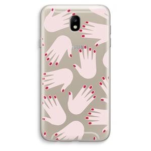 CaseCompany Hands pink: Samsung Galaxy J7 (2017) Transparant Hoesje
