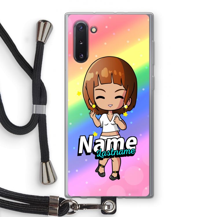 CaseCompany Chibi Maker vrouw: Samsung Galaxy Note 10 Transparant Hoesje met koord