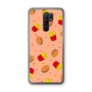 CaseCompany Chicken 'n Fries: Xiaomi Redmi 9 Transparant Hoesje