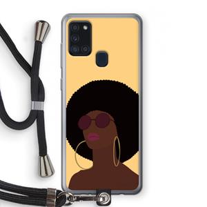 CaseCompany Golden hour: Samsung Galaxy A21s Transparant Hoesje met koord