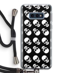 CaseCompany Musketon Skulls: Samsung Galaxy S10e Transparant Hoesje met koord