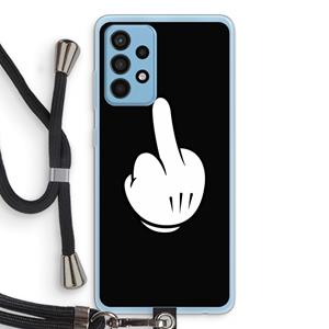 CaseCompany Middle finger black: Samsung Galaxy A52 Transparant Hoesje met koord