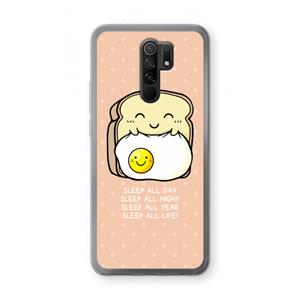 CaseCompany Sleep All Day: Xiaomi Redmi 9 Transparant Hoesje