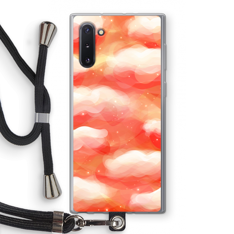 CaseCompany Lichte Wolken: Samsung Galaxy Note 10 Transparant Hoesje met koord