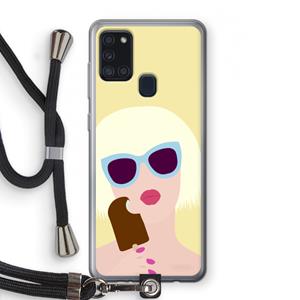 CaseCompany Ice cream: Samsung Galaxy A21s Transparant Hoesje met koord