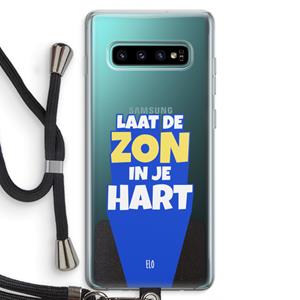 CaseCompany Laat de zon in je hart: Samsung Galaxy S10 Plus Transparant Hoesje met koord
