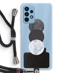 CaseCompany Marmeren cirkels: Samsung Galaxy A52 Transparant Hoesje met koord