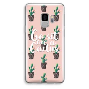 CaseCompany Cactus quote: Samsung Galaxy S9 Transparant Hoesje