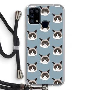 CaseCompany It's a Purrr Case: Samsung Galaxy M31 Transparant Hoesje met koord