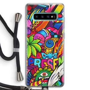 CaseCompany Represent: Samsung Galaxy S10 Plus Transparant Hoesje met koord