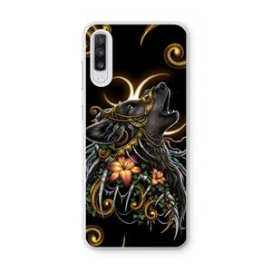 CaseCompany Huilende Wolf: Samsung Galaxy A70 Transparant Hoesje