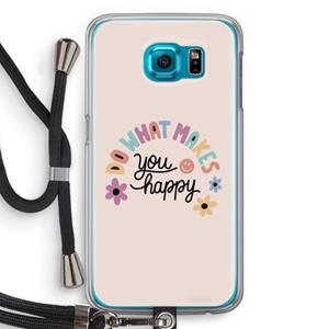 CaseCompany Happy days: Samsung Galaxy S6 Transparant Hoesje met koord