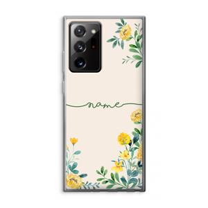 CaseCompany Gele bloemen: Samsung Galaxy Note 20 Ultra / Note 20 Ultra 5G Transparant Hoesje