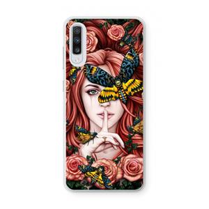 CaseCompany Lady Moth: Samsung Galaxy A70 Transparant Hoesje