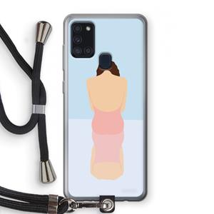 CaseCompany Mirror: Samsung Galaxy A21s Transparant Hoesje met koord