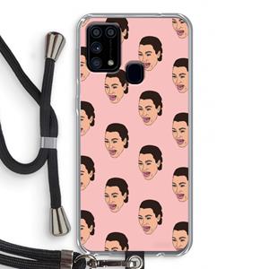 CaseCompany Ugly Cry Call: Samsung Galaxy M31 Transparant Hoesje met koord
