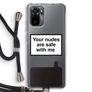 CaseCompany Safe with me: Xiaomi Redmi Note 10 Pro Transparant Hoesje met koord