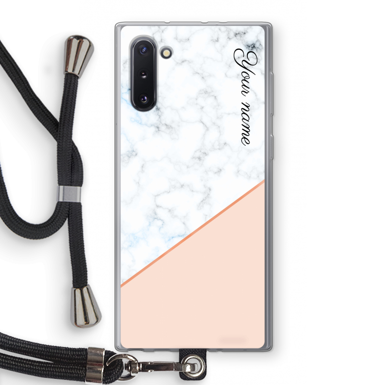 CaseCompany Marmer in stijl: Samsung Galaxy Note 10 Transparant Hoesje met koord