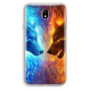 CaseCompany Fire & Ice: Samsung Galaxy J7 (2017) Transparant Hoesje