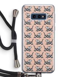 CaseCompany Zwarte poes: Samsung Galaxy S10e Transparant Hoesje met koord