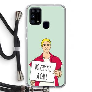 CaseCompany Gimme a call: Samsung Galaxy M31 Transparant Hoesje met koord