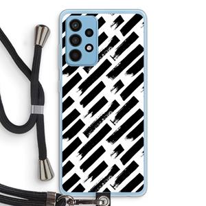 CaseCompany Zwarte vegen: Samsung Galaxy A52 Transparant Hoesje met koord