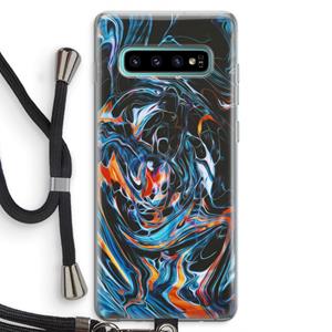 CaseCompany Black Unicorn: Samsung Galaxy S10 Plus Transparant Hoesje met koord