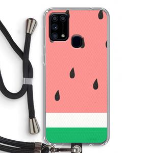 CaseCompany Watermeloen: Samsung Galaxy M31 Transparant Hoesje met koord