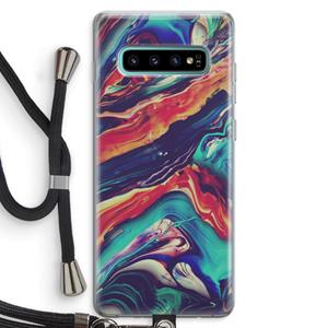 CaseCompany Chameleon Sun: Samsung Galaxy S10 Plus Transparant Hoesje met koord