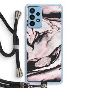 CaseCompany Roze stroom: Samsung Galaxy A52 Transparant Hoesje met koord