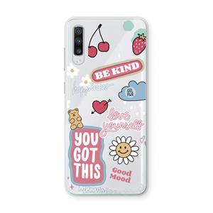 CaseCompany Positivity: Samsung Galaxy A70 Transparant Hoesje