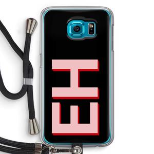 CaseCompany Monogram: Samsung Galaxy S6 Transparant Hoesje met koord