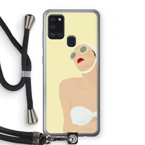 CaseCompany Summer: Samsung Galaxy A21s Transparant Hoesje met koord