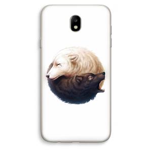 CaseCompany Yin Yang Wolves: Samsung Galaxy J7 (2017) Transparant Hoesje