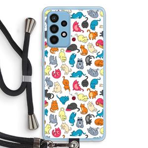 CaseCompany Kleurrijke katten: Samsung Galaxy A52 Transparant Hoesje met koord