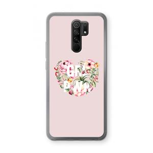 CaseCompany GRL PWR Flower: Xiaomi Redmi 9 Transparant Hoesje