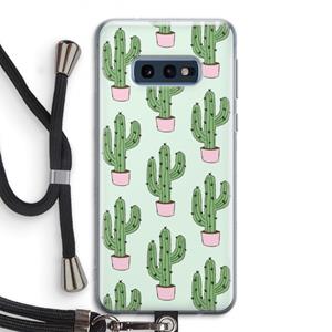 CaseCompany Cactus Lover: Samsung Galaxy S10e Transparant Hoesje met koord