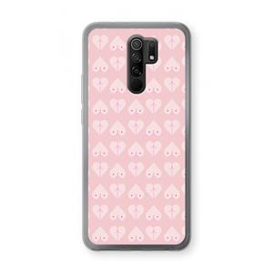 CaseCompany Ass 'n Titties: Xiaomi Redmi 9 Transparant Hoesje