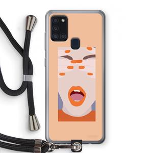 CaseCompany Surprise: Samsung Galaxy A21s Transparant Hoesje met koord