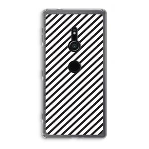 CaseCompany Strepen zwart-wit: Sony Xperia XZ2 Transparant Hoesje