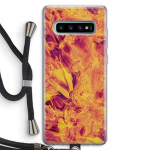 CaseCompany Eternal Fire: Samsung Galaxy S10 Plus Transparant Hoesje met koord