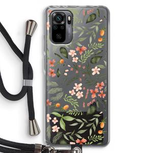 CaseCompany Sweet little flowers: Xiaomi Redmi Note 10 Pro Transparant Hoesje met koord