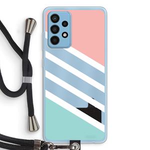 CaseCompany Strepen pastel: Samsung Galaxy A52 Transparant Hoesje met koord