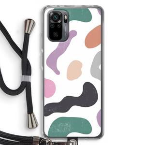 CaseCompany Memphis Shapes: Xiaomi Redmi Note 10 Pro Transparant Hoesje met koord