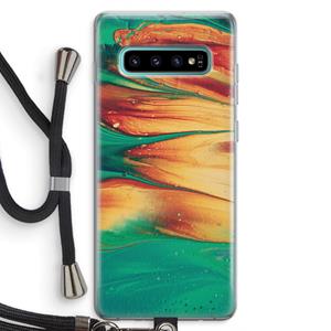 CaseCompany Green Inferno: Samsung Galaxy S10 Plus Transparant Hoesje met koord