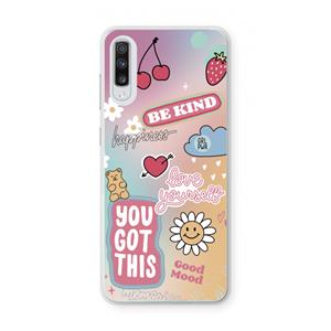 CaseCompany Positivity: Samsung Galaxy A70 Transparant Hoesje