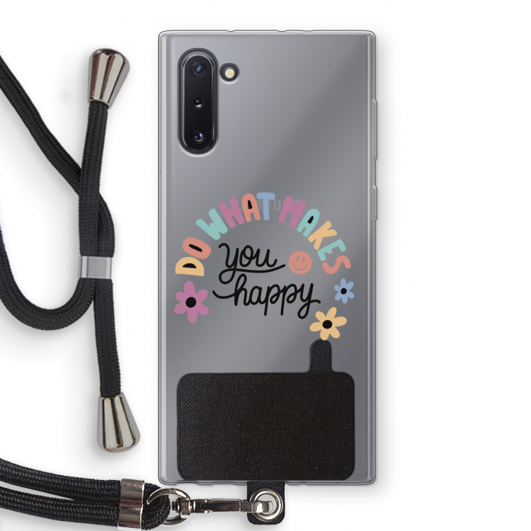 CaseCompany Happy days: Samsung Galaxy Note 10 Transparant Hoesje met koord