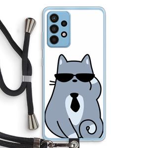 CaseCompany Cool cat: Samsung Galaxy A52 Transparant Hoesje met koord