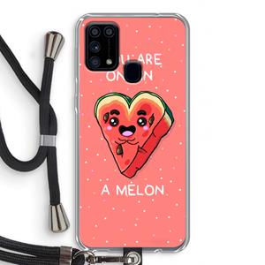 CaseCompany One In A Melon: Samsung Galaxy M31 Transparant Hoesje met koord